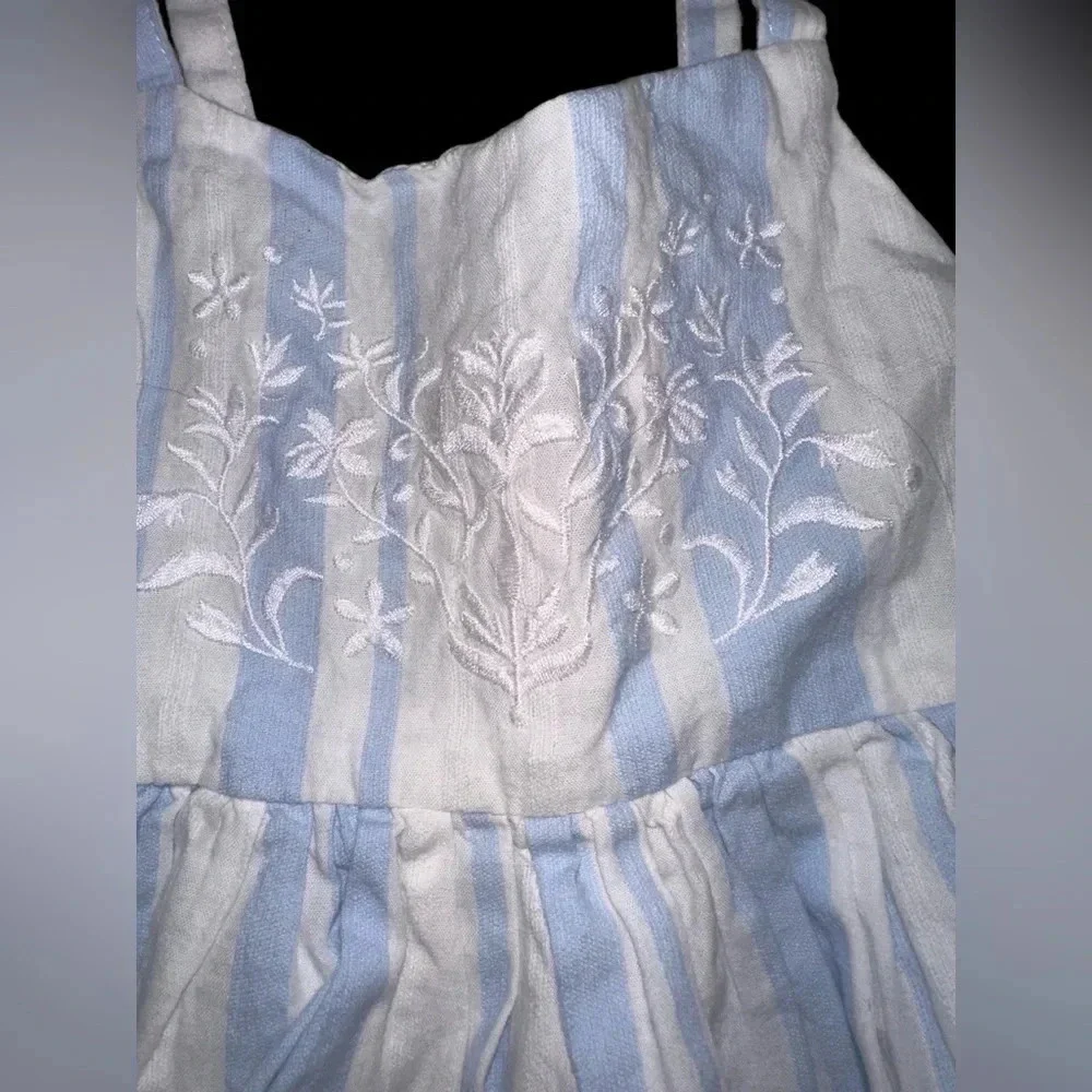 EUC Little Me 18m Blue And White Stripped dress with Diaper Cover.